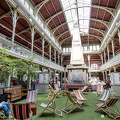 Halles Saint-Géry and its obelisk fountain 